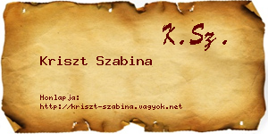 Kriszt Szabina névjegykártya
