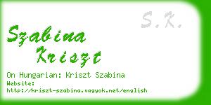 szabina kriszt business card